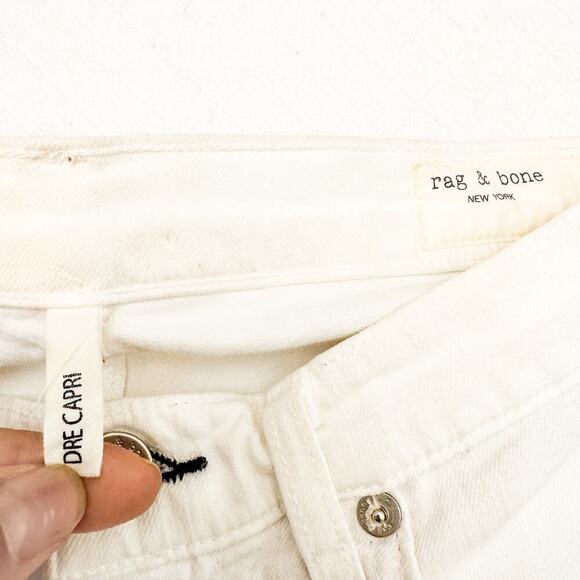 Rag & Bone Dre Capri White Denim Jeans Skinny Fit Size 26 - Picture 6 of 8